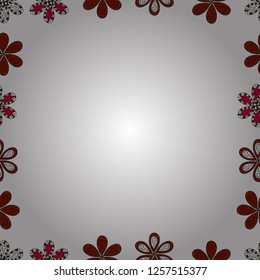Frame doodle. Illustration in white, red and brown colors. Seamless pattern. Vector element template.