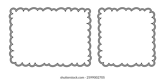 Frame Doodle Line Hand Drawn, Picture Frame, Outline Border Frame, Scribble Frame Cute