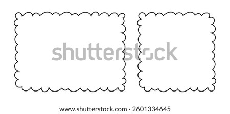 Frame Doodle Line Hand Drawn, Picture Frame, Outline Border Frame, Scribble Frame Cute