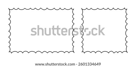 Frame Doodle Line Hand Drawn, Picture Frame, Outline Border Frame, Scribble Frame Cute