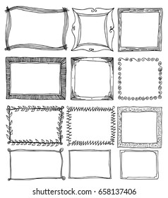 Frame Doodle line vector set