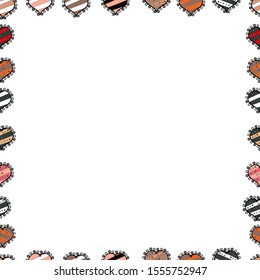 Frame doodle. Seamless. Element template. Vector illustration. Picture in beige, black and white colors.