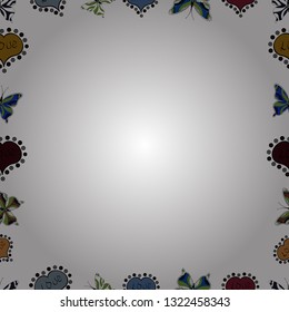 Frame doodle. Seamless pattern. Vector element template. Illustration in white, brown and black colors.