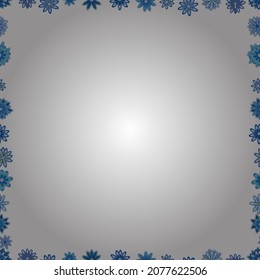 Frame doodle. Vector illustration. Seamless. Picture in neutral, white and blue colors. Element template.