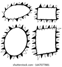 frame doodle white background