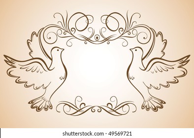 Frame with doves