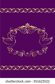 Frame with doves for wedding invitation
