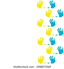 Frame| Down Syndrome Day | Digital Pattern |Baby Palms | Bright illustration |March 21 |Banner