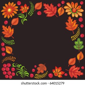 frame drawn in russian traditional style