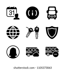 frame, earth, line and info icons in Web vector set. Graphics for web and design
