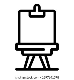 Frame easel icon. Outline frame easel vector icon for web design isolated on white background