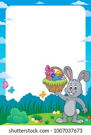 Marco con la temática del conejito de Pascua 1 - ilustración vectorial eps10.