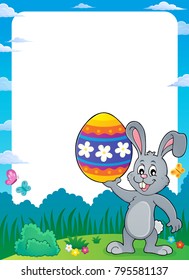 Frame With Easter Bunny Topic 9 - Eps10 Vector Illustration.