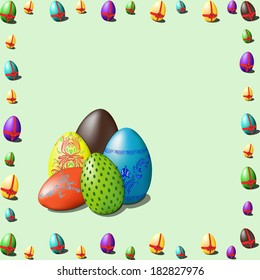 frame of easter eggs