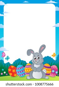 Frame with Easter rabbit thematics 1 - eps10 vector illustration.