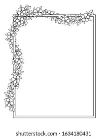 Frame in eastern tradition. Stylized with henna tattoos decorative pattern for decorating covers for book, notebook, casket, magazine, postcard and folder. Flower in mehndi style.