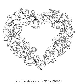 Frame in eastern tradition. Stylized with henna tattoos decorative pattern for decorating covers for book, notebook, casket, magazine, postcard and folder. Flower Heart in mehndi style.