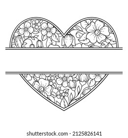 Frame in eastern tradition. Stylized with henna tattoos decorative pattern for decorating covers for book, notebook, casket, magazine, postcard and folder. Flower Heart in mehndi style.