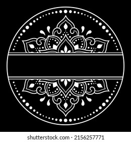 Frame in eastern tradition. Stylized with henna tattoos decorative pattern for decorating covers for book, notebook, casket, magazine, postcard and folder. Flower border in mehndi style.
