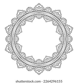 Rahmen in östlicher Tradition. Stilisiert mit Henna-Tattoos dekorative Muster für die Dekoration von Titelseiten für Buch, Notizbuch, Korb, Magazin, Postkarte und Ordner. Blumengrenze im mediterranen Stil.
