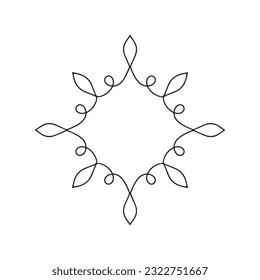 frame in eastern tradition. Stylized with henna tattoos decorative pattern for decorating covers for book, notebook, casket, magazine, postcard and folder. Simple mandala, Wedding design