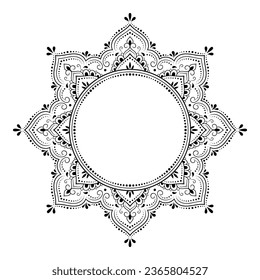 Frame in eastern tradition. Stylized with henna tattoos decorative pattern for decorating covers for book, notebook, casket, magazine, postcard and folder. Flower border in mehndi style.