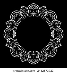 Frame in eastern tradition. Stylized with henna tattoos decorative pattern for decorating covers for book, notebook, casket, magazine, postcard and folder. Flower border in mehndi style.