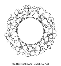 Frame in eastern tradition. Stylized with henna tattoos decorative pattern for decorating covers for book, notebook, casket, magazine, postcard and folder. Flower border in mehndi style.