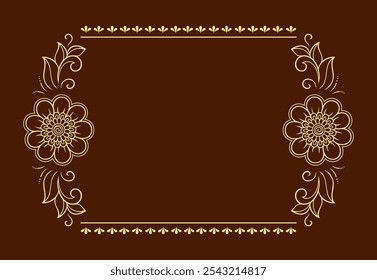 Rahmen in östlicher Tradition. Stilisiert mit Henna Tattoos dekorative Muster für die Dekoration von Deckeln für Buch, Notebook, Sarg, Magazin, Postkarte und Ordner. Blumenrand im mehndi-Stil.