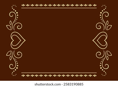 Frame in eastern tradition. Stylized with henna tattoos decorative pattern for decorating covers for book, notebook, casket, magazine, postcard and folder. Flower border in mehndi style.