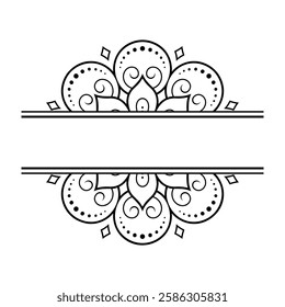 Frame in eastern tradition. Stylized with henna tattoos decorative pattern for decorating covers for book, notebook, casket, magazine, postcard and folder. Flower border in mehndi style.