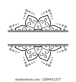 Frame in eastern tradition. Stylized with henna tattoos decorative pattern for decorating covers for book, notebook, casket, magazine, postcard and folder. Flower border in mehndi style.
