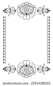 Frame in eastern tradition. Stylized with henna tattoos decorative pattern for decorating covers for book, notebook, casket, magazine, postcard and folder. Flower border in mehndi style.