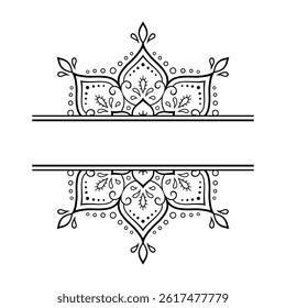 Frame in eastern tradition. Stylized with henna tattoos decorative pattern for decorating covers for book, notebook, casket, magazine, postcard and folder. Flower border in mehndi style.