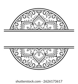 Frame in eastern tradition. Stylized with henna tattoos decorative pattern for decorating covers for book, notebook, casket, magazine, postcard and folder. Flower border in mehndi style.