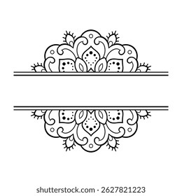 Frame in eastern tradition. Stylized with henna tattoos decorative pattern for decorating covers for book, notebook, casket, magazine, postcard and folder. Flower border in mehndi style.