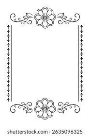 Frame in eastern tradition. Stylized with henna tattoos decorative pattern for decorating covers for book, notebook, casket, magazine, postcard and folder. Flower border in mehndi style.