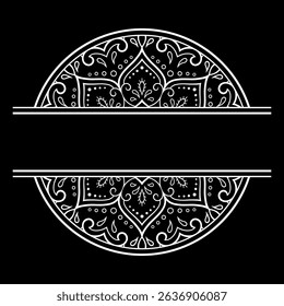 Frame in eastern tradition. Stylized with henna tattoos decorative pattern for decorating covers for book, notebook, casket, magazine, postcard and folder. Flower border in mehndi style.
