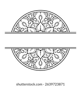 Frame in eastern tradition. Stylized with henna tattoos decorative pattern for decorating covers for book, notebook, casket, magazine, postcard and folder. Flower border in mehndi style.