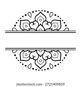 Marco en la tradición oriental. Estilizado con el patrón decorativo de los tatuajes de la henna para decorar las cubiertas para el libro, el cuaderno, el ataúd, la revista, la postal y la carpeta. Borde de flores en estilo mehndi.