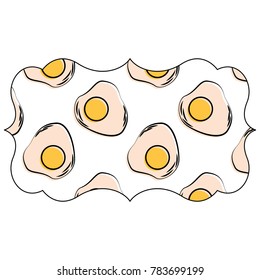 frame with eggs pattern background
