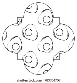 frame with eggs pattern background