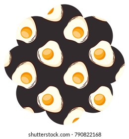 frame with eggs pattern background