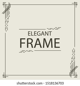 frame elegant line style square shape on white background for menu restaurant, cafe, wedding invitation, christmas greeting card, party poster, sale banner. Arabic frame. Vector 10 eps