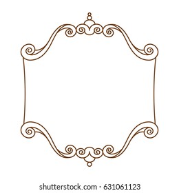 The frame is elegant.Brown on white.Vector illustration.
