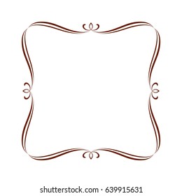 The frame is elegant.Brown on white.Vector illustration.
