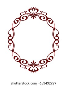 The frame is elegant.Brown on white.Vector illustration.