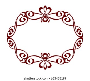 The frame is elegant.Brown on white.Vector illustration.