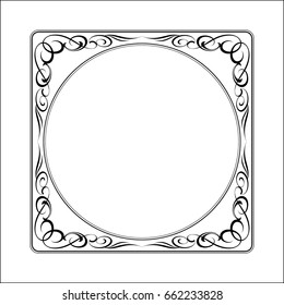 The frame is elegant.Vector illustration.Black on white.