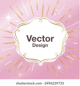 frame element design pink heart romantic beauty sparkle shine gleam